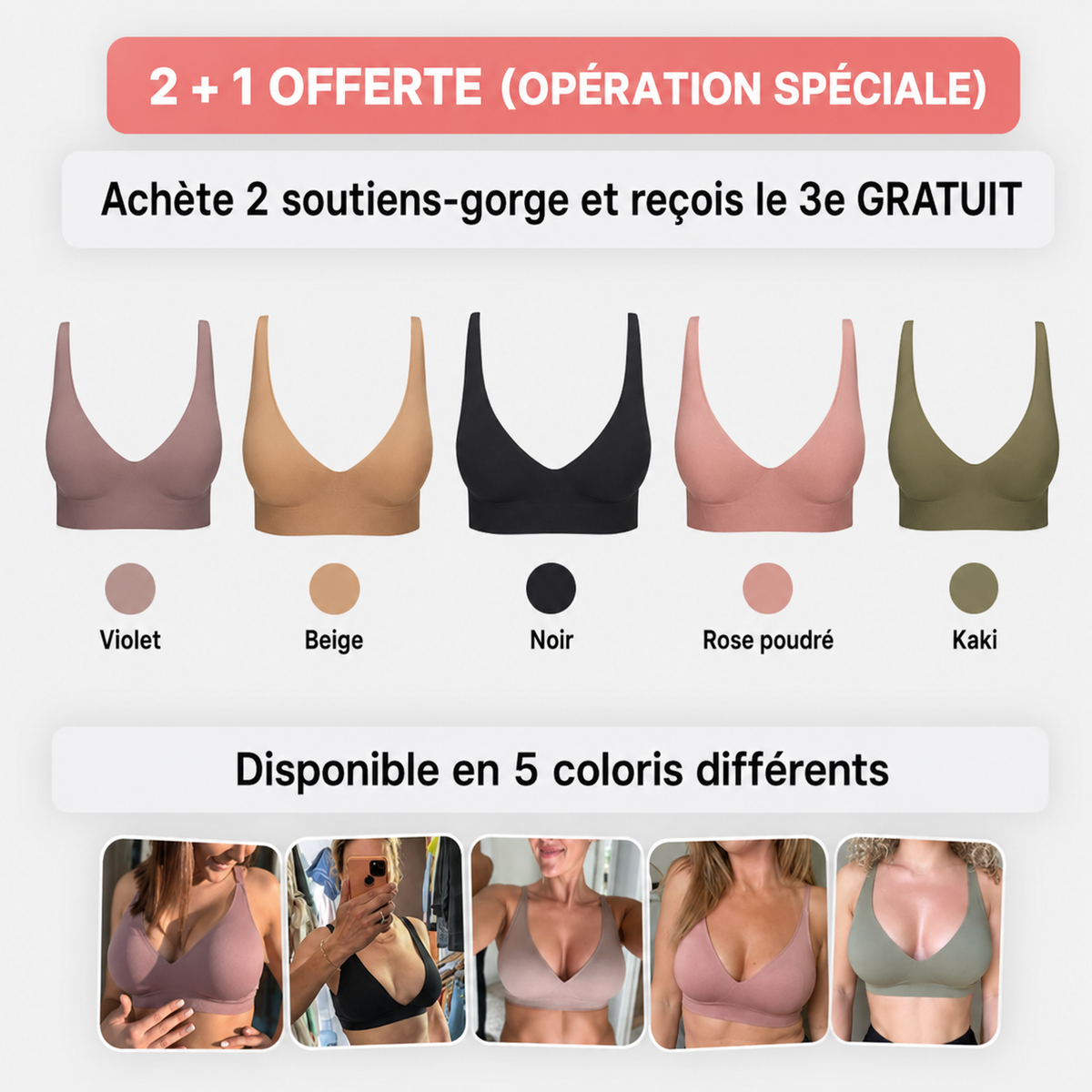 Soutien-gorge confort sans coutures ni armatures