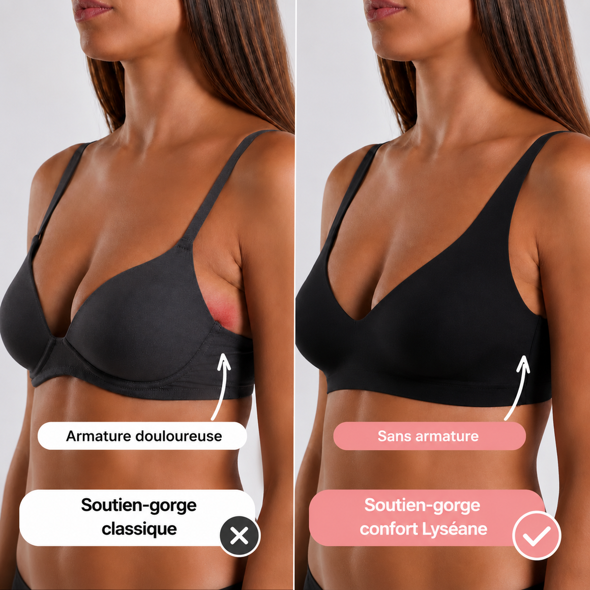 Soutien-gorge confort sans coutures ni armatures