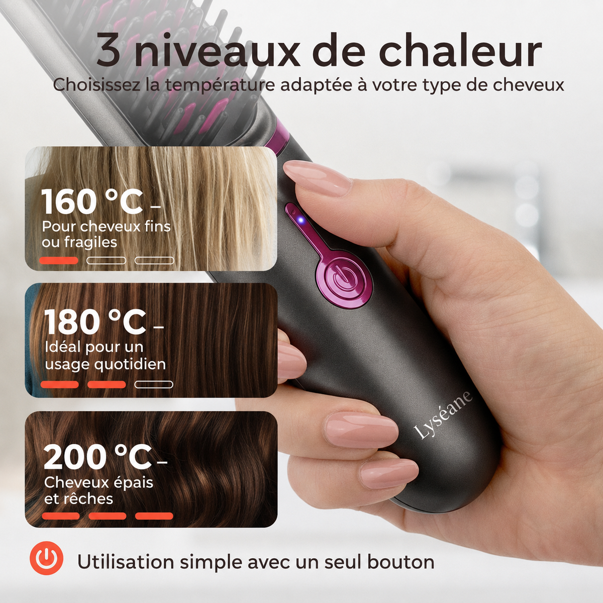 Manorra SoftHeat™ 3 | Brosse Lissante Sans Fil