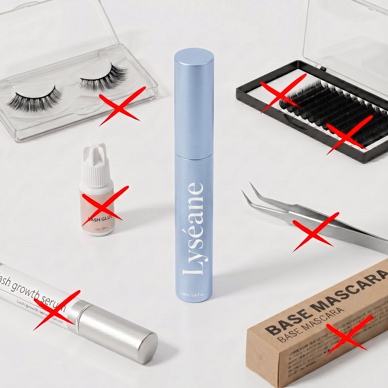 6. Remplace les extensions et un sérum séparé.