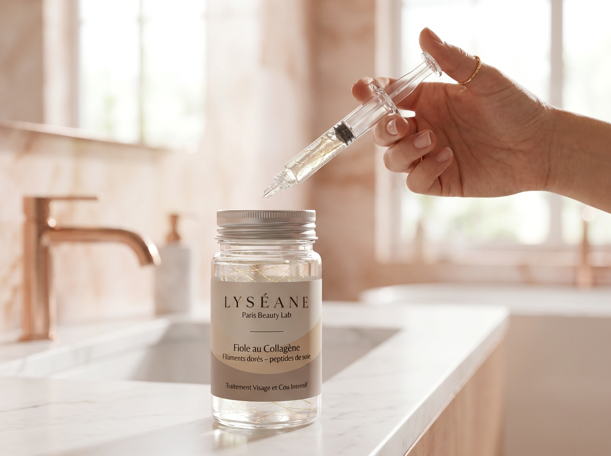 Étape 1 – Prélevez le sérum avec la seringue cosmétique
